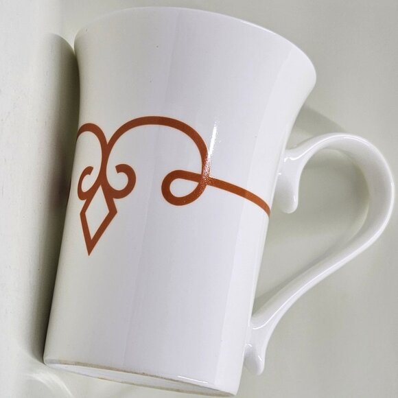Starbucks 2014 Diamond Scroll Mug  Amber/ White - Picture 1 of 15